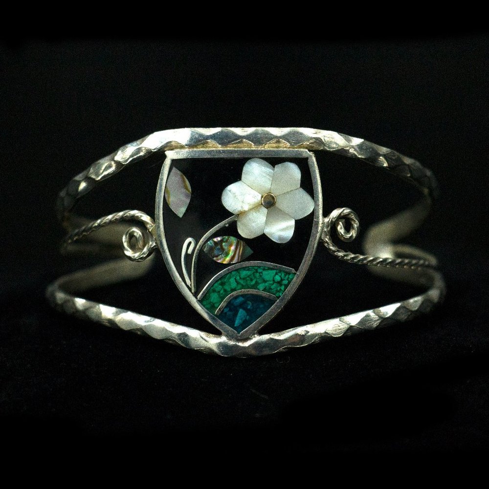 TURQUOISE & ABALONE INLAY SP CUFF BRACELET -JBZAT1  NO LONGER AVAILABLE